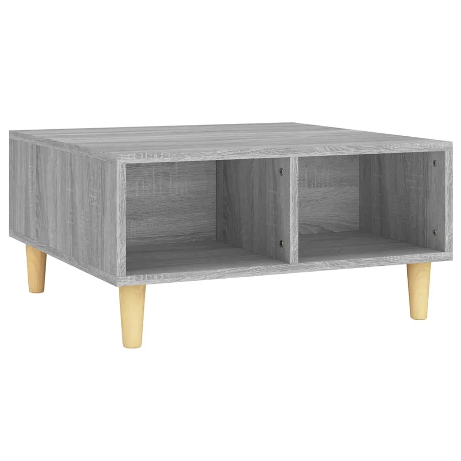 Table basse sonoma gris 60x60x30 cm bois d'ingénierie - 2
