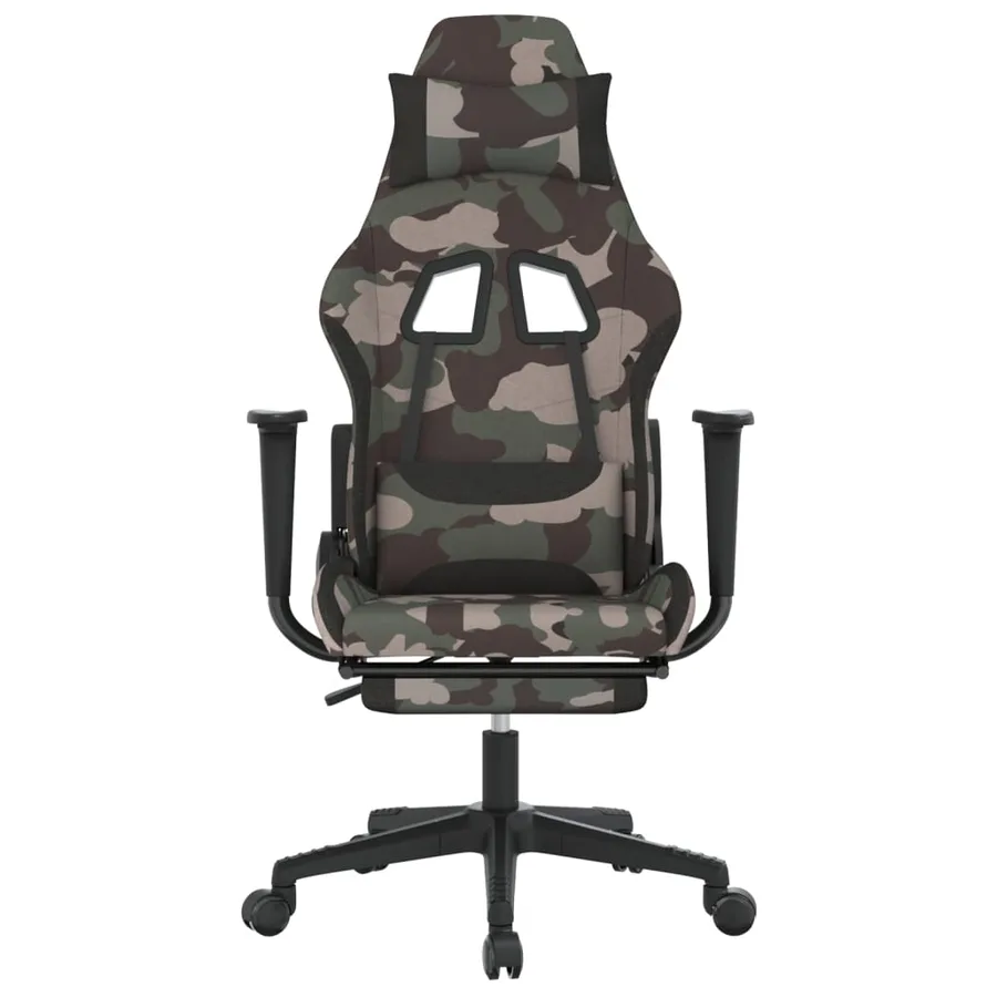 Chaise de jeu avec repose-pied Camouflage et noir Tissu - 3