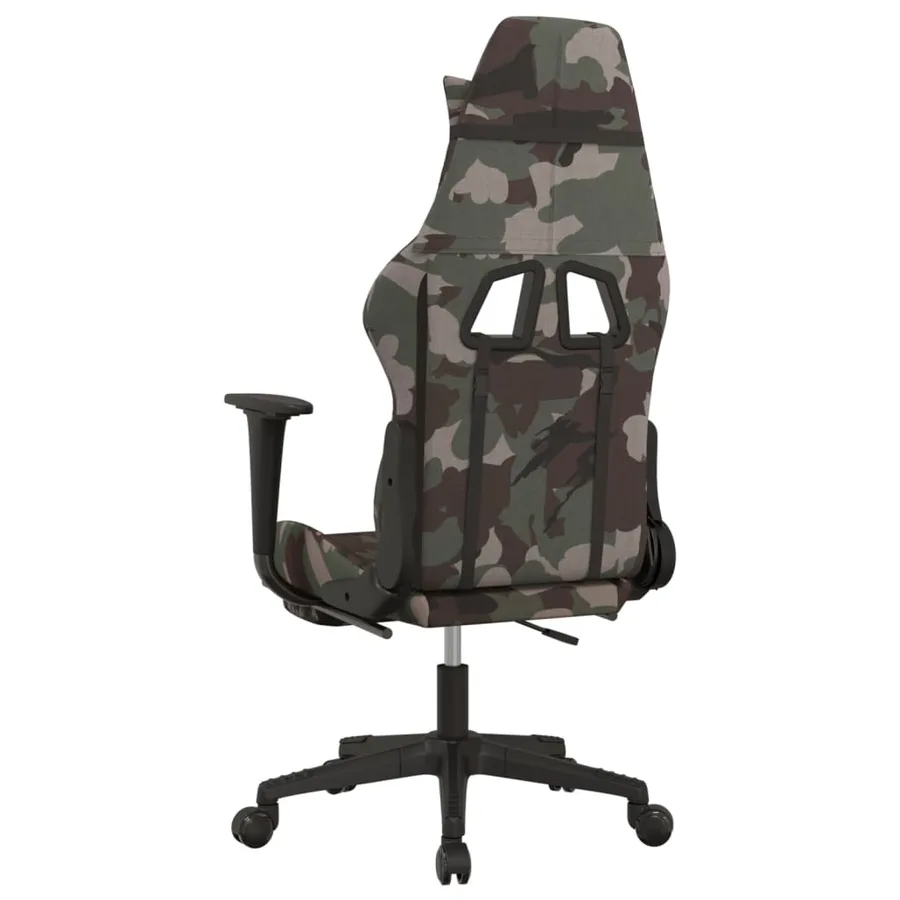 Chaise de jeu avec repose-pied Camouflage et noir Tissu - 5
