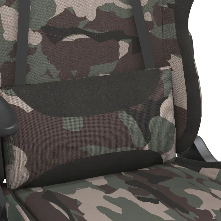 Chaise de jeu avec repose-pied Camouflage et noir Tissu - 9