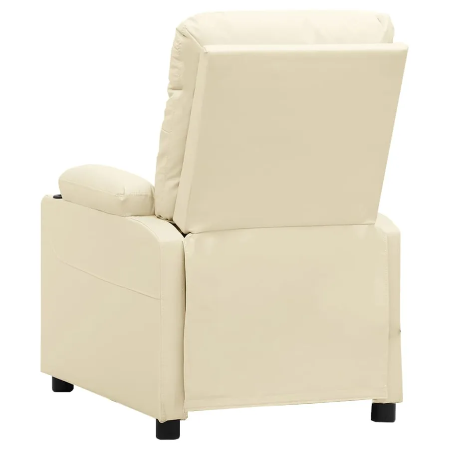 Fauteuil de massage électrique Crème Similicuir - 5