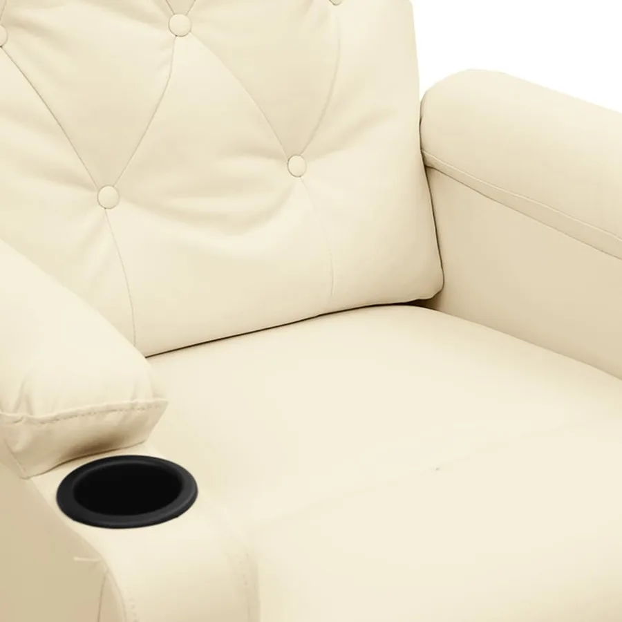 Fauteuil de massage électrique Crème Similicuir - 8