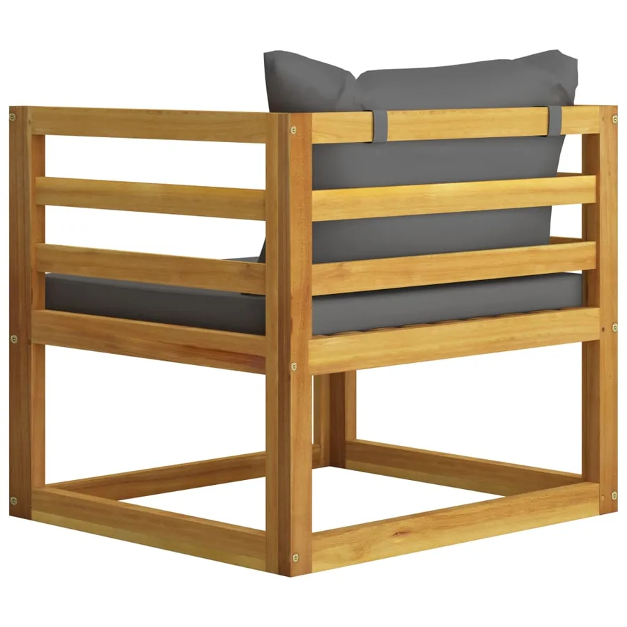 Salon de jardin 5 pcs avec coussin Bois d'acacia solide - 11