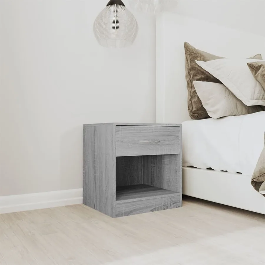 Tables de chevet 2 pcs avec tiroir Sonoma gris - 3