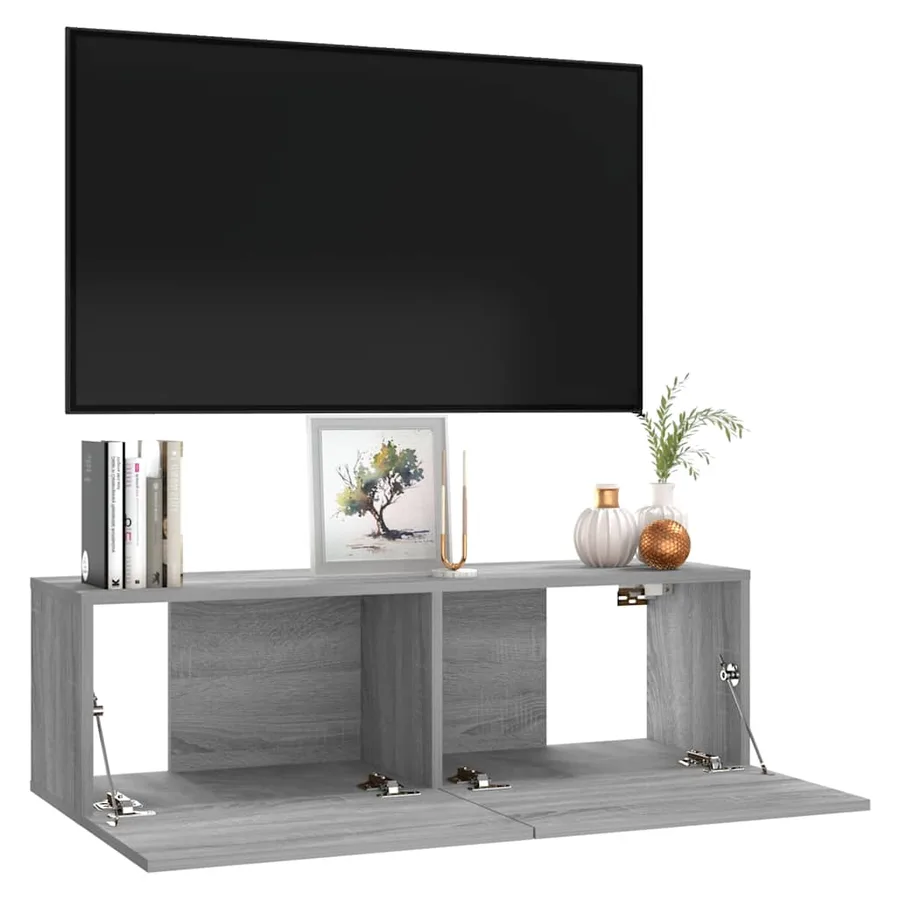 Armoire murale TV Sonoma gris 100x30x30 cm Bois d'ingénierie - 4