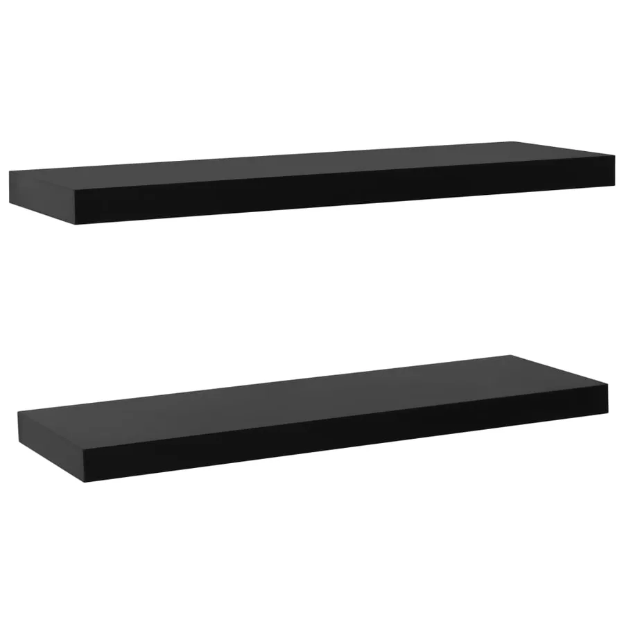 Étagères murales flottantes 2 pcs Noir 100x20x3,8 cm - 2