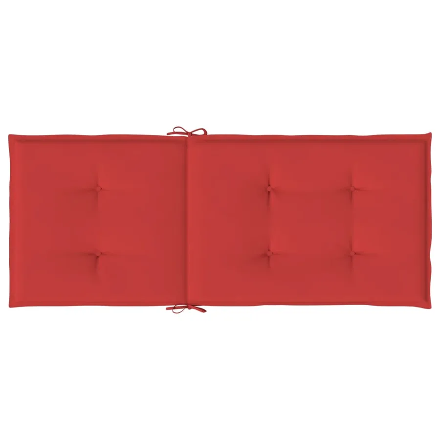 Coussins de chaise de jardin dossier haut lot de 2 rouge tissu - 7
