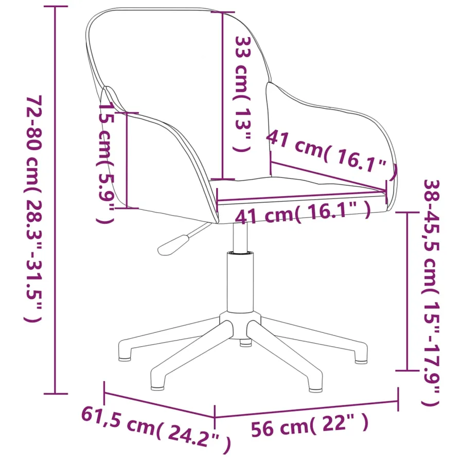 Chaises pivotantes à manger lot de 2 Gris foncé Velours - 10