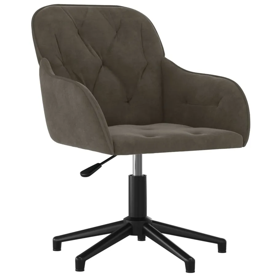Chaises pivotantes à manger lot de 2 Gris foncé Velours - 3