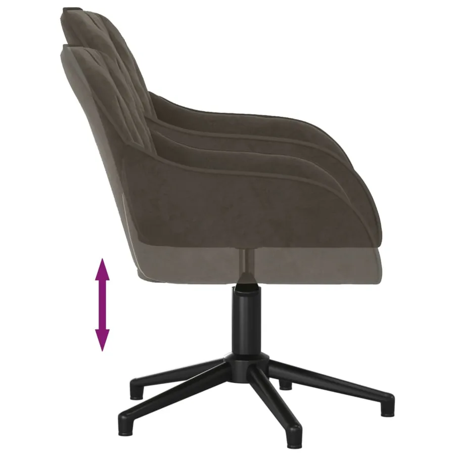 Chaises pivotantes à manger lot de 2 Gris foncé Velours - 7