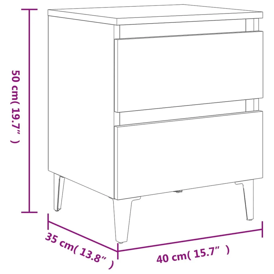 Tables de chevet 2 pcs chêne sonoma 40x35x50 cm bois ingénierie - 10