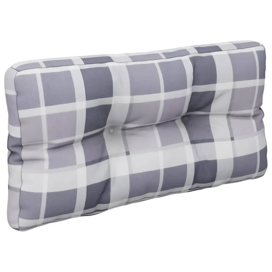 Coussins de palette lot de 2 motif à carreaux gris tissu - 5