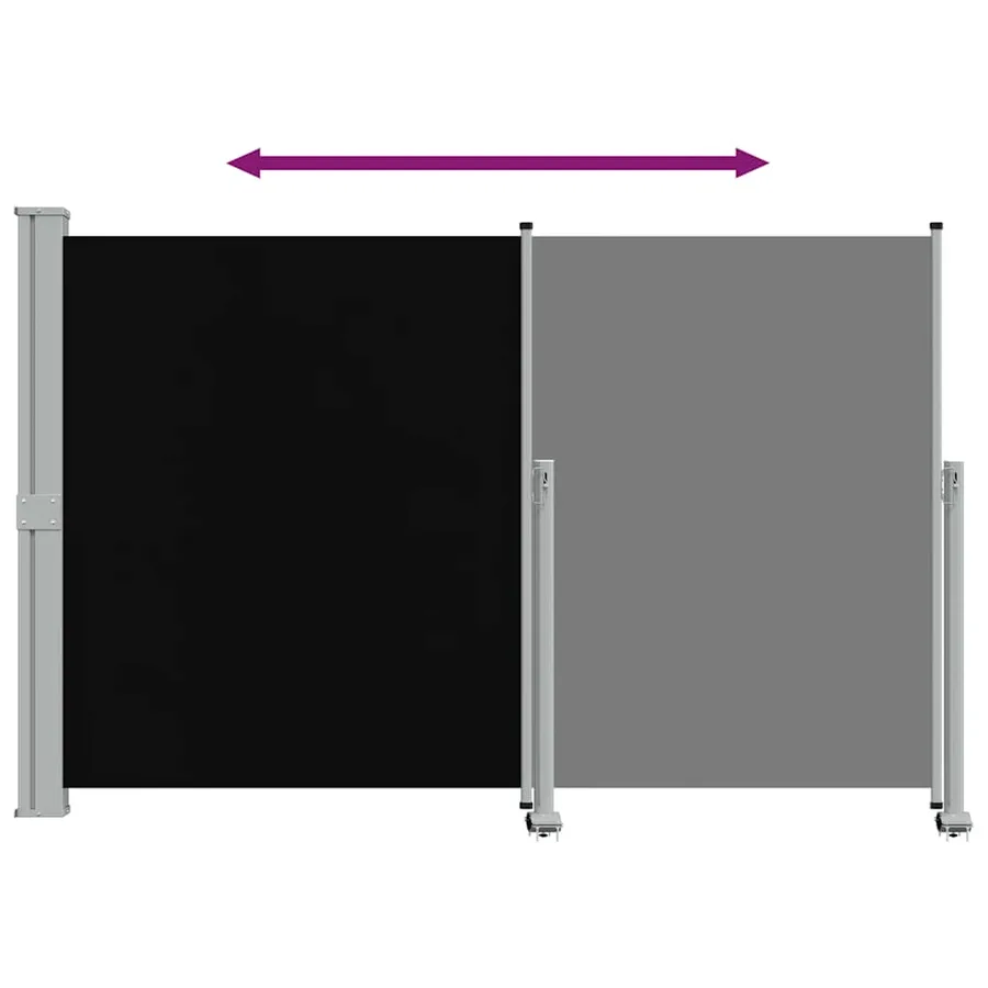 Auvent latéral rétractable de patio 160 x 300 cm Noir - 8
