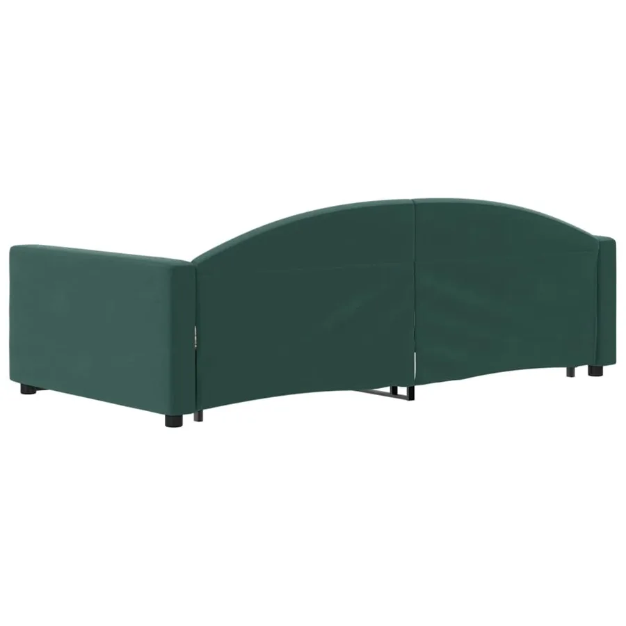 Lit de jour avec gigogne sans matelas vert foncé 100x200 cm - 5