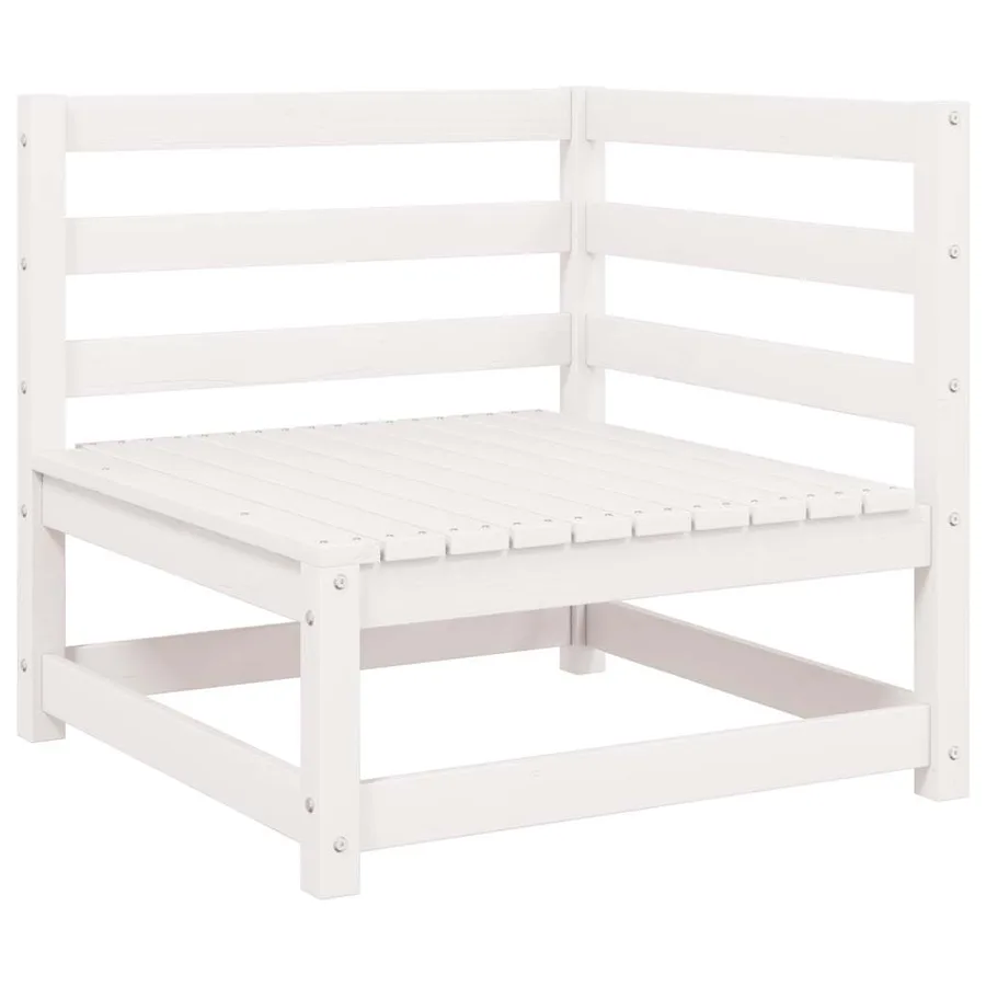 Salon de jardin 2 pcs avec coussins Blanc Bois de pin massif - 2