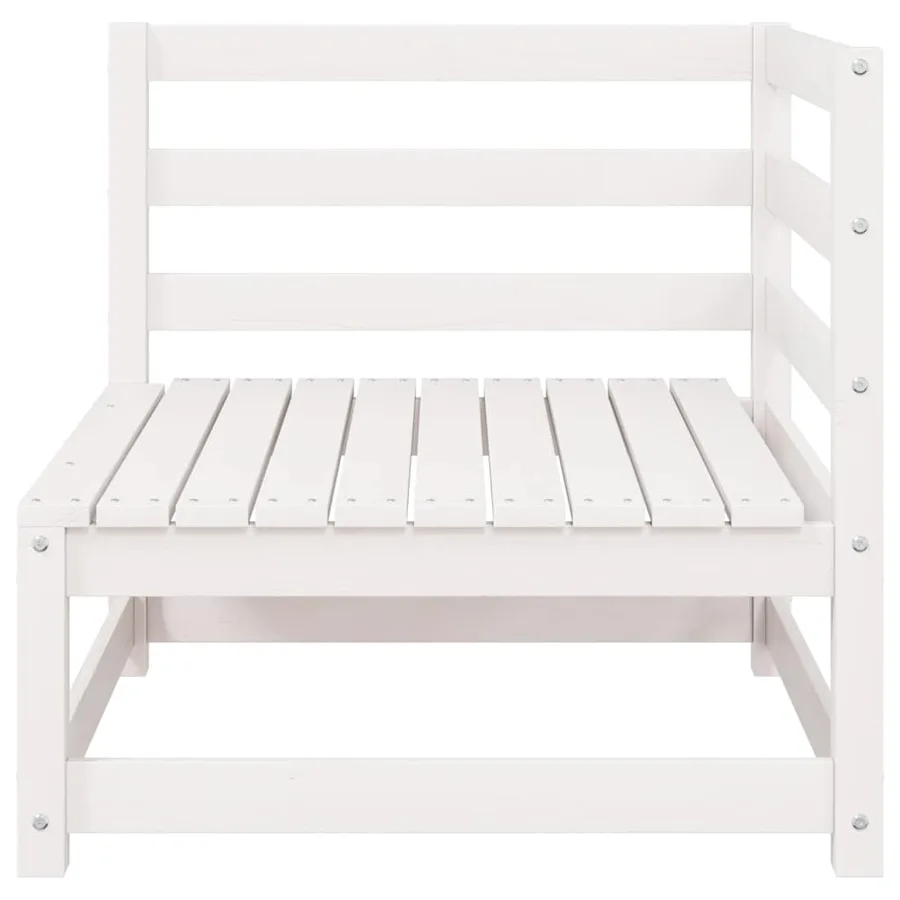 Salon de jardin 2 pcs avec coussins Blanc Bois de pin massif - 3