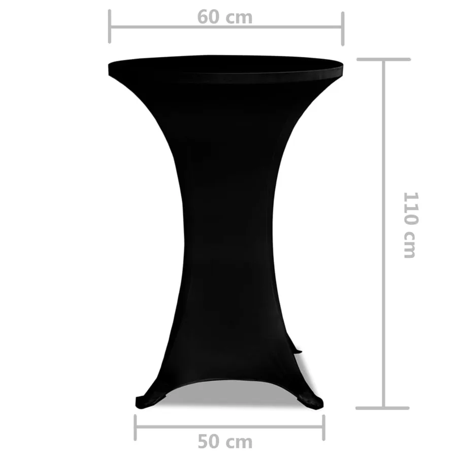 Housse de table Ø 60 cm Noir extensible 2 pcs - 5