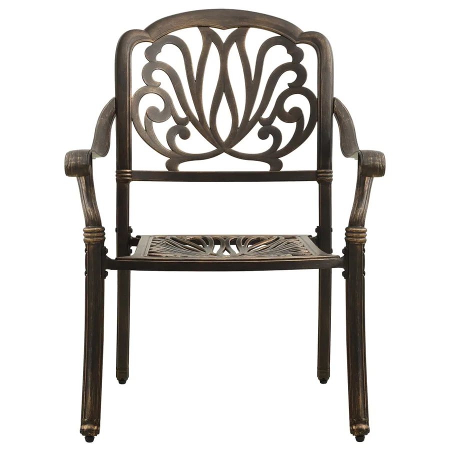 Ensemble de bistro 3 pcs Aluminium coulé Bronze - 5