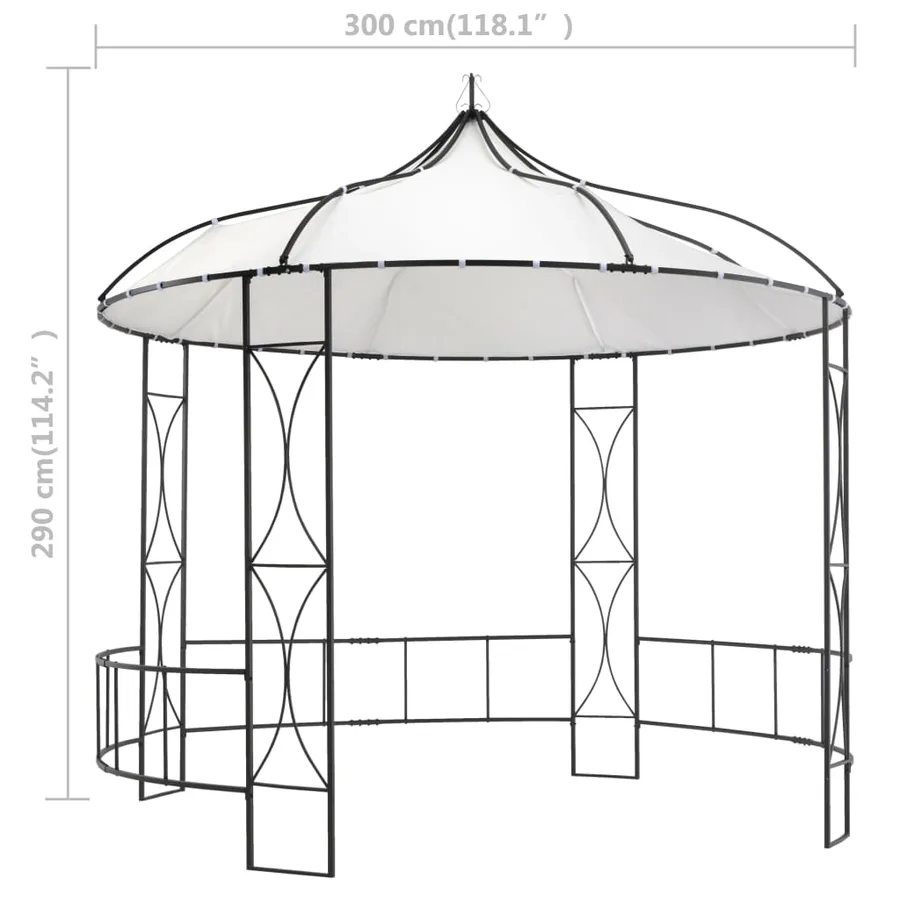 Belvédère 300 x 290 cm Blanc Rond - 6