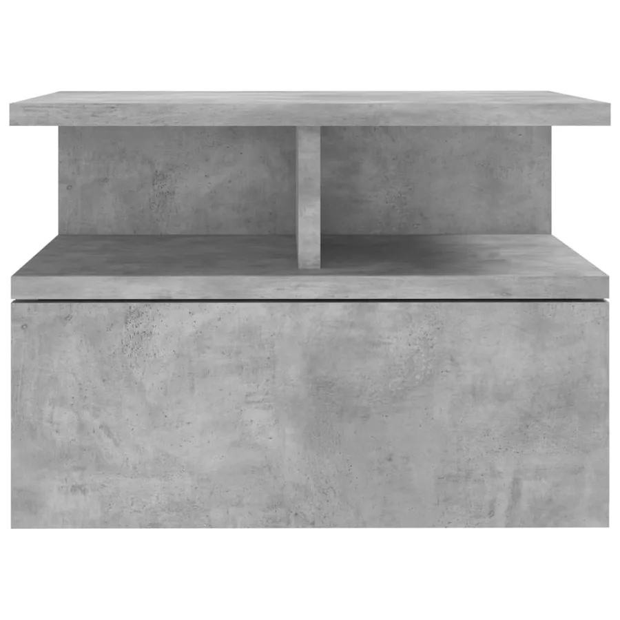 Tables de chevet flottantes 2 pcs Gris béton Bois d'ingénierie - 5