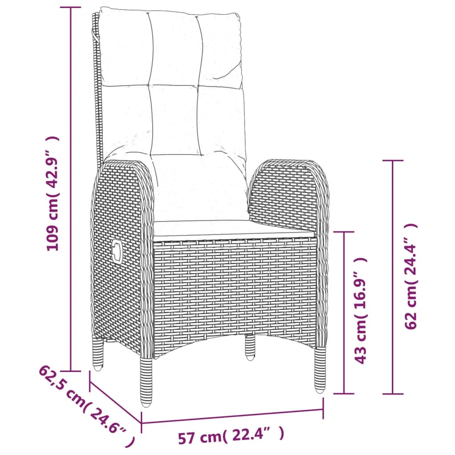 Ensemble à manger de jardin 4 pcs avec coussins noir - 11