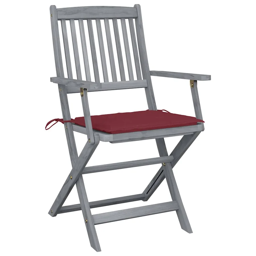 Chaises pliables d'extérieur lot de 4 et coussins Bois d'acacia - 2