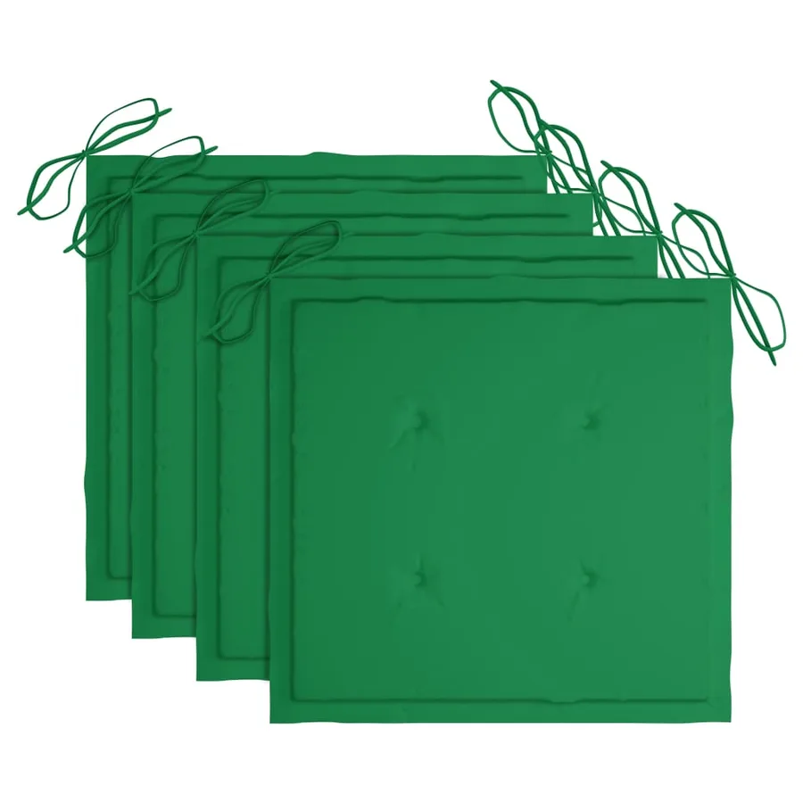 Chaises pliables de jardin avec coussins lot de 4 Teck solide - 20