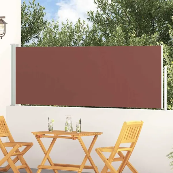 Auvent latéral rétractable de patio 100x300 cm Marron