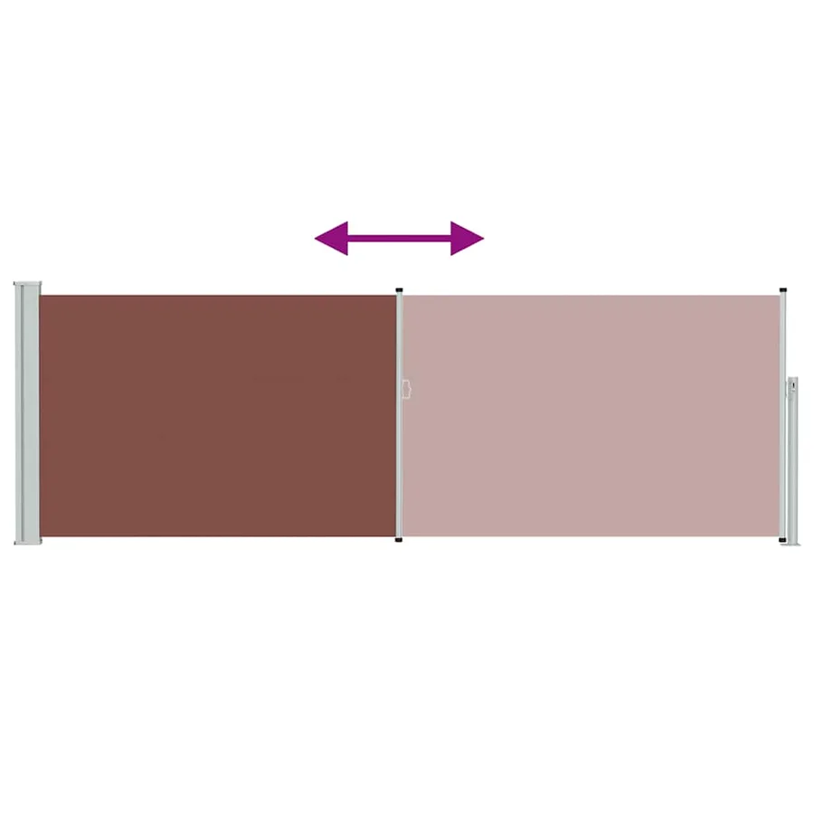 Auvent latéral rétractable de patio 100x300 cm Marron - 7