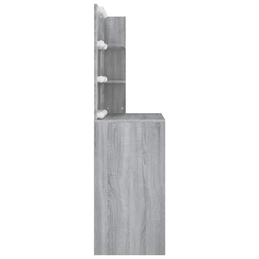 Coiffeuse avec LED Sonoma gris 74,5x40x141 cm - 6