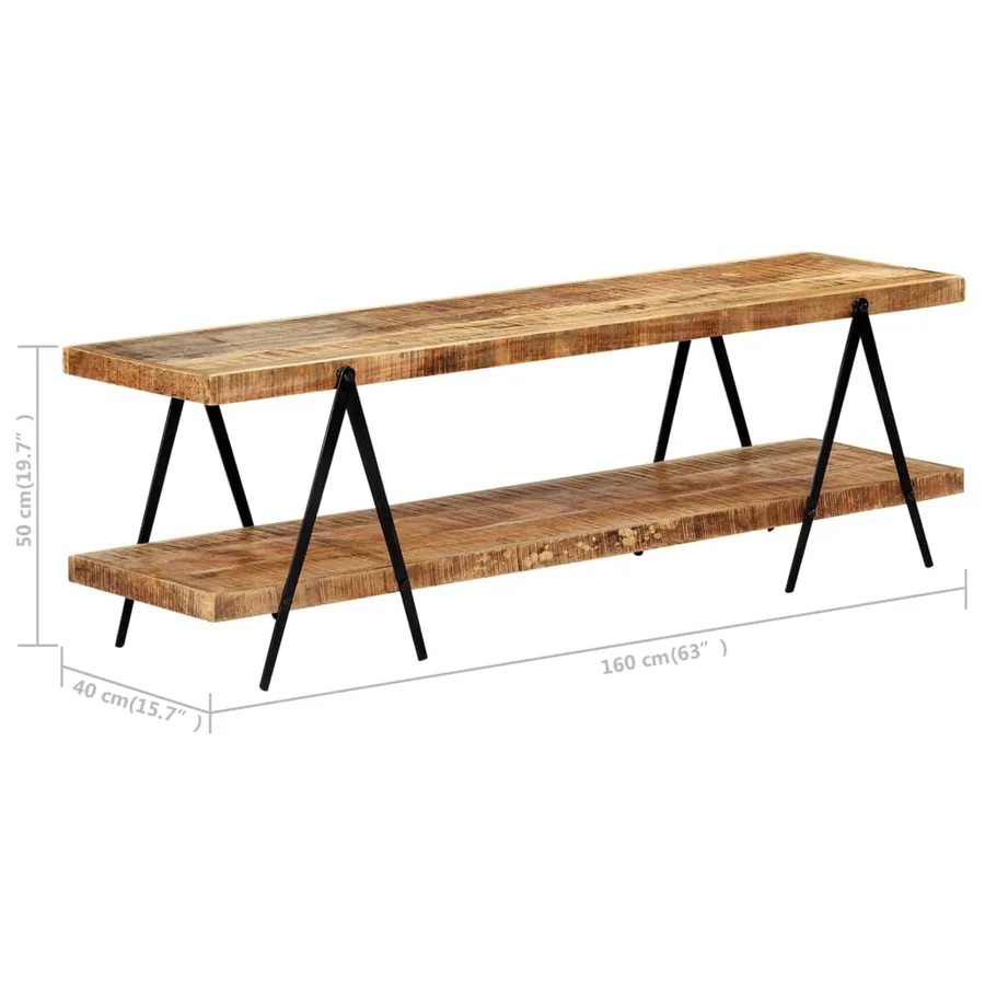 Meuble TV 160x40x50 cm Bois solide de manguier - 5