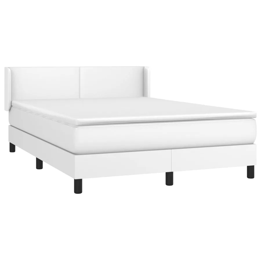 Sommier à lattes de lit avec matelas Blanc 140x200cm Similicuir - 3