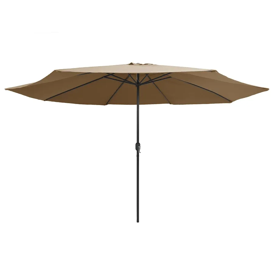 Parasol de jardin avec mât en métal 390 cm taupe - 2