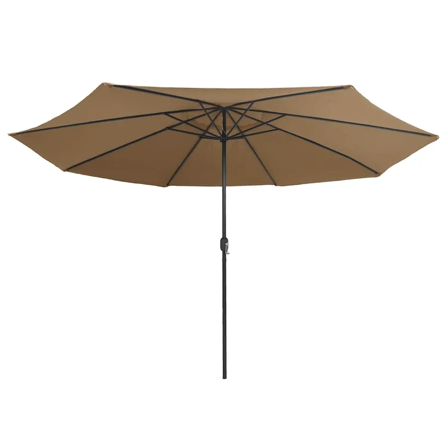 Parasol de jardin avec mât en métal 390 cm taupe - 3