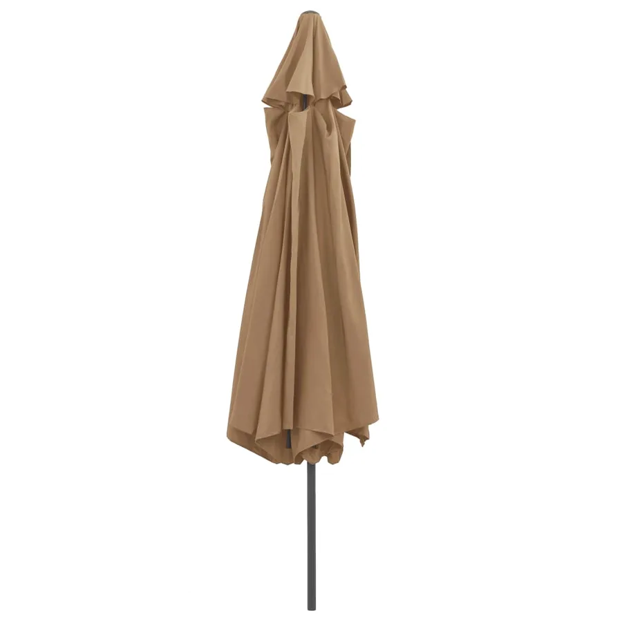 Parasol de jardin avec mât en métal 390 cm taupe - 4