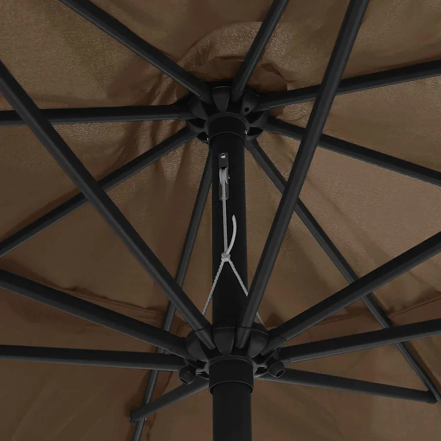 Parasol de jardin avec mât en métal 390 cm taupe - 5