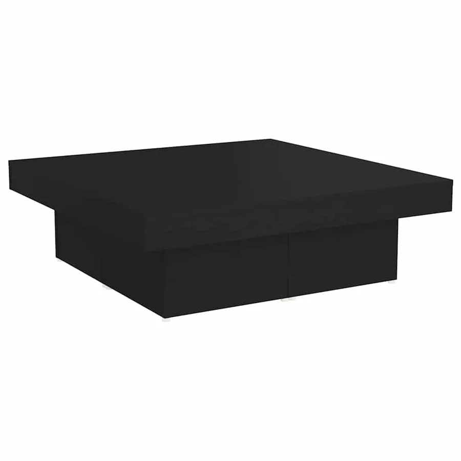 Table basse noir 90x90x28 cm bois d'ingénierie - 2
