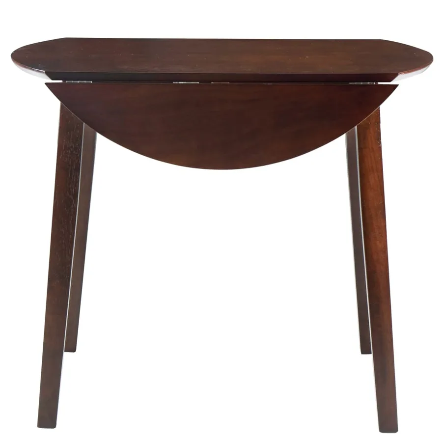 Table de salle à manger ronde à abattant MDF Marron - 5