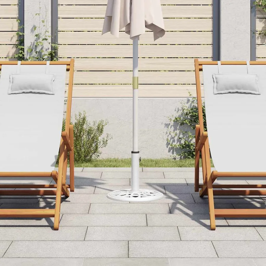 Socle de parasol Blanc 40x40x32 cm Fonte - 3