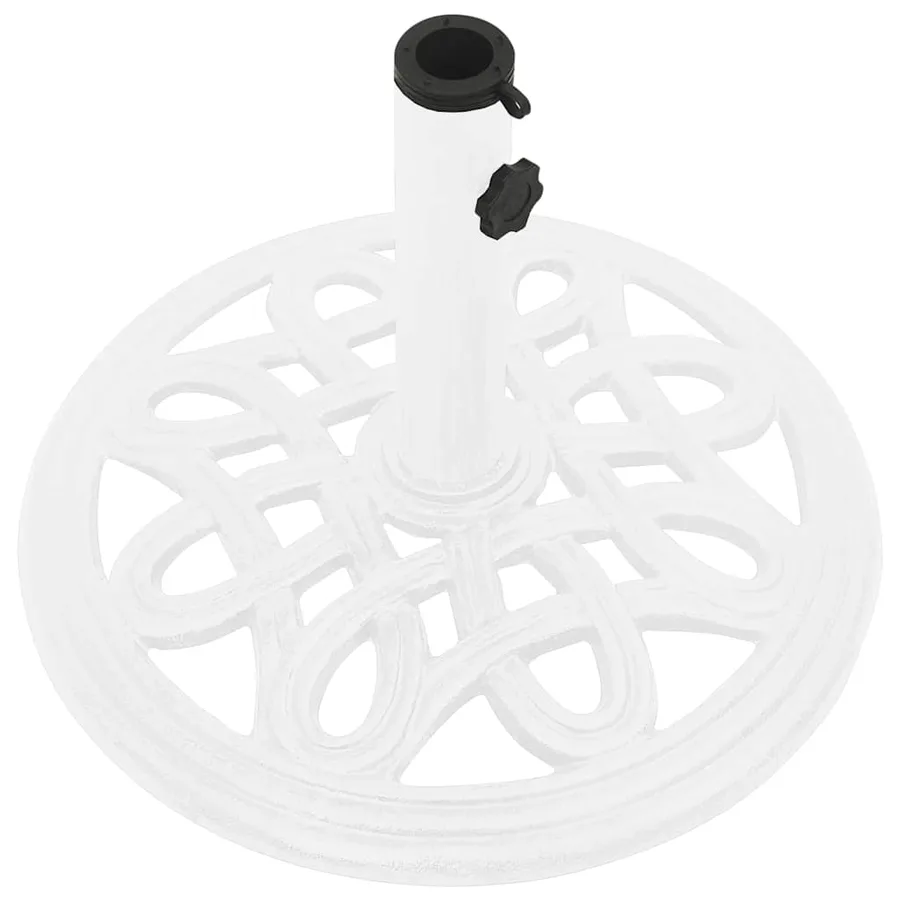 Socle de parasol Blanc 40x40x32 cm Fonte - 5