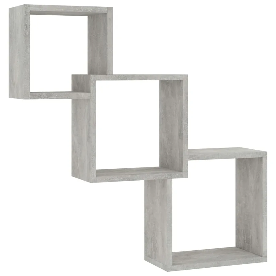 Étagères murales cubiques gris béton 68x15x68cm bois ingénierie - 2
