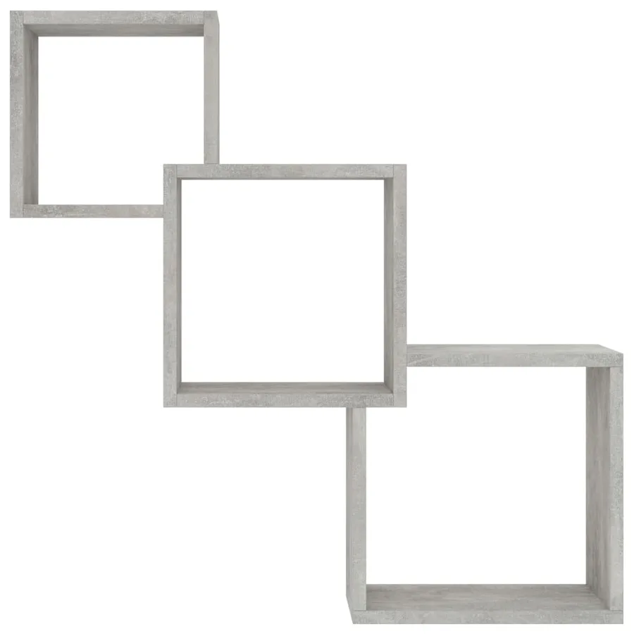 Étagères murales cubiques gris béton 68x15x68cm bois ingénierie - 4