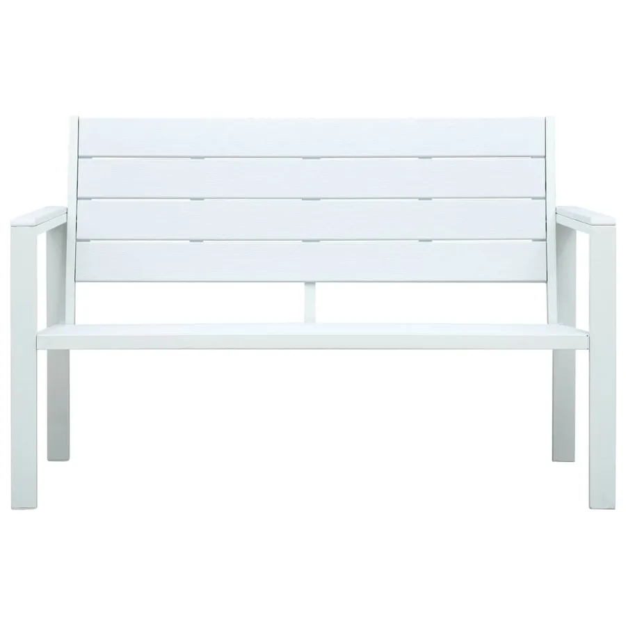 Banc de jardin 120 cm PEHD Blanc Aspect de bois - 2