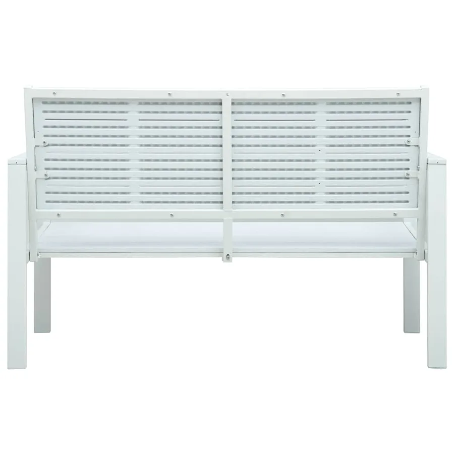 Banc de jardin 120 cm PEHD Blanc Aspect de bois - 4