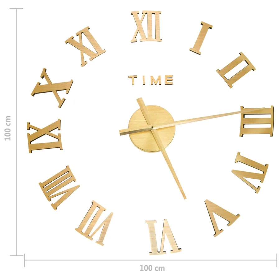 Horloge murale 3D Design moderne Doré 100 cm XXL - 5