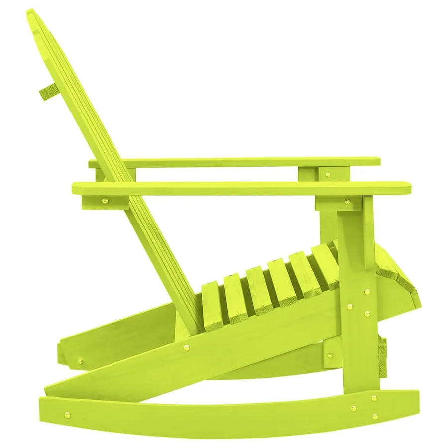 Chaise à bascule de jardin Adirondack bois de sapin massif vert - 3