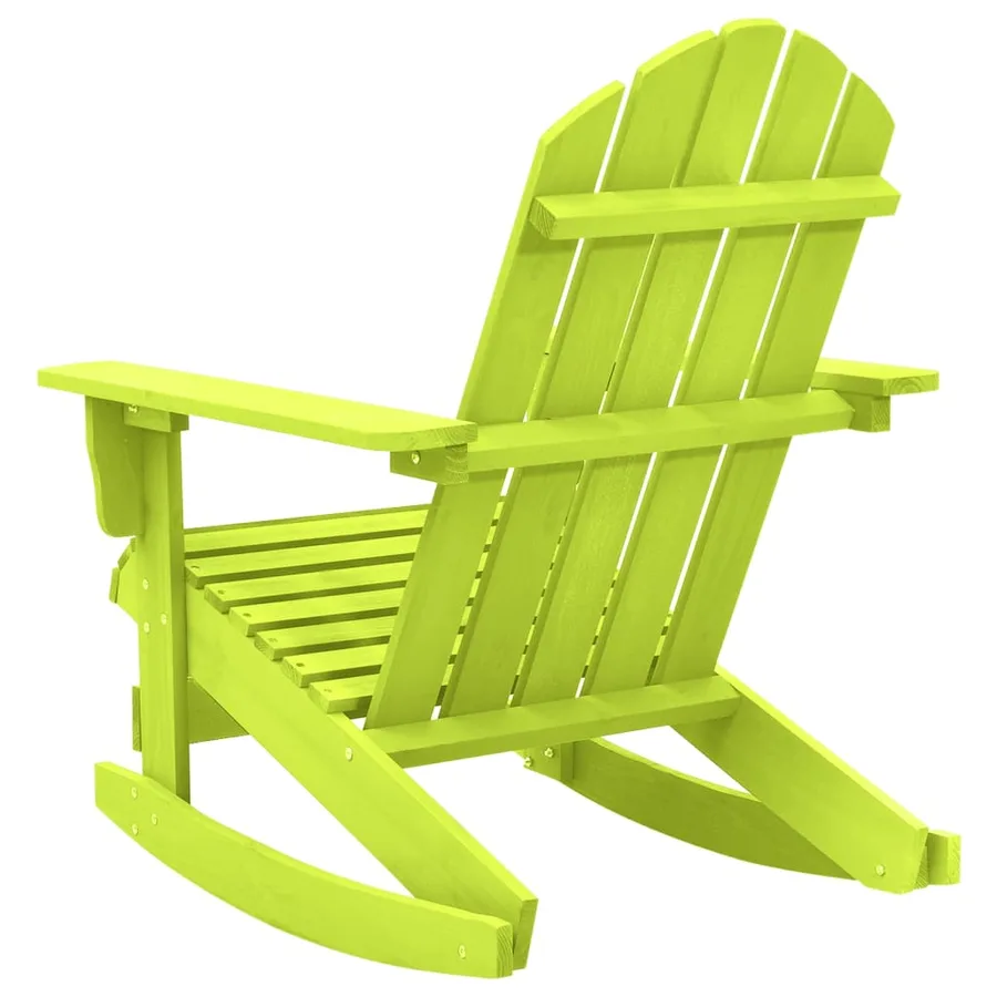 Chaise à bascule de jardin Adirondack bois de sapin massif vert - 4