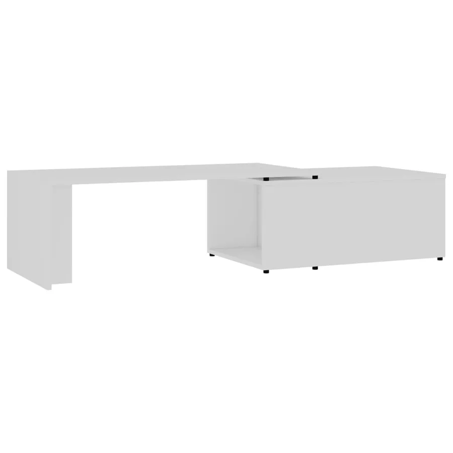 Table basse Blanc 150x50x35 cm Bois d'ingénierie - 2