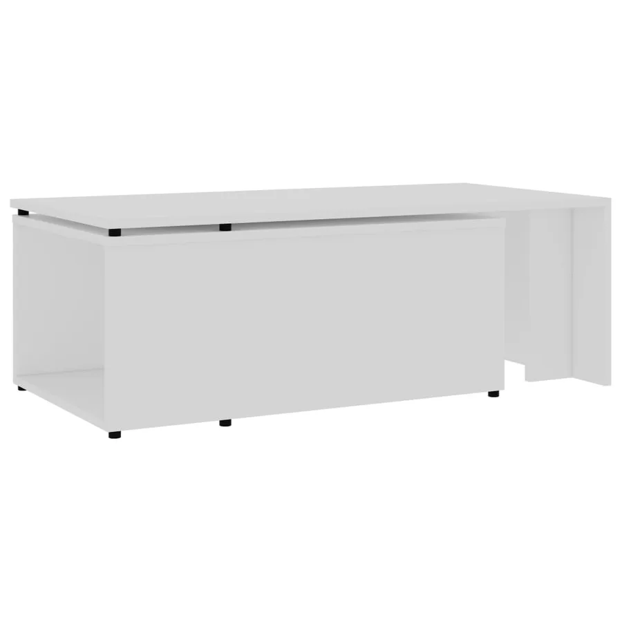 Table basse Blanc 150x50x35 cm Bois d'ingénierie - 5