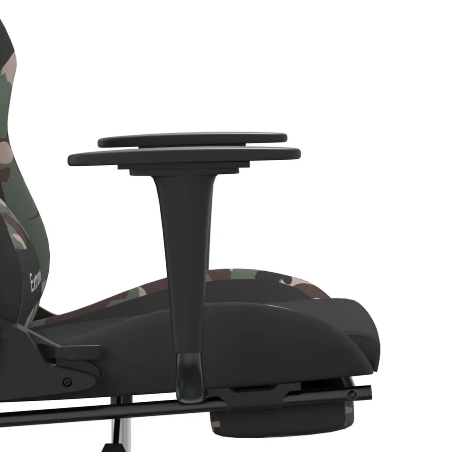 Chaise de jeu de massage repose-pied Noir et camouflage Tissu - 10